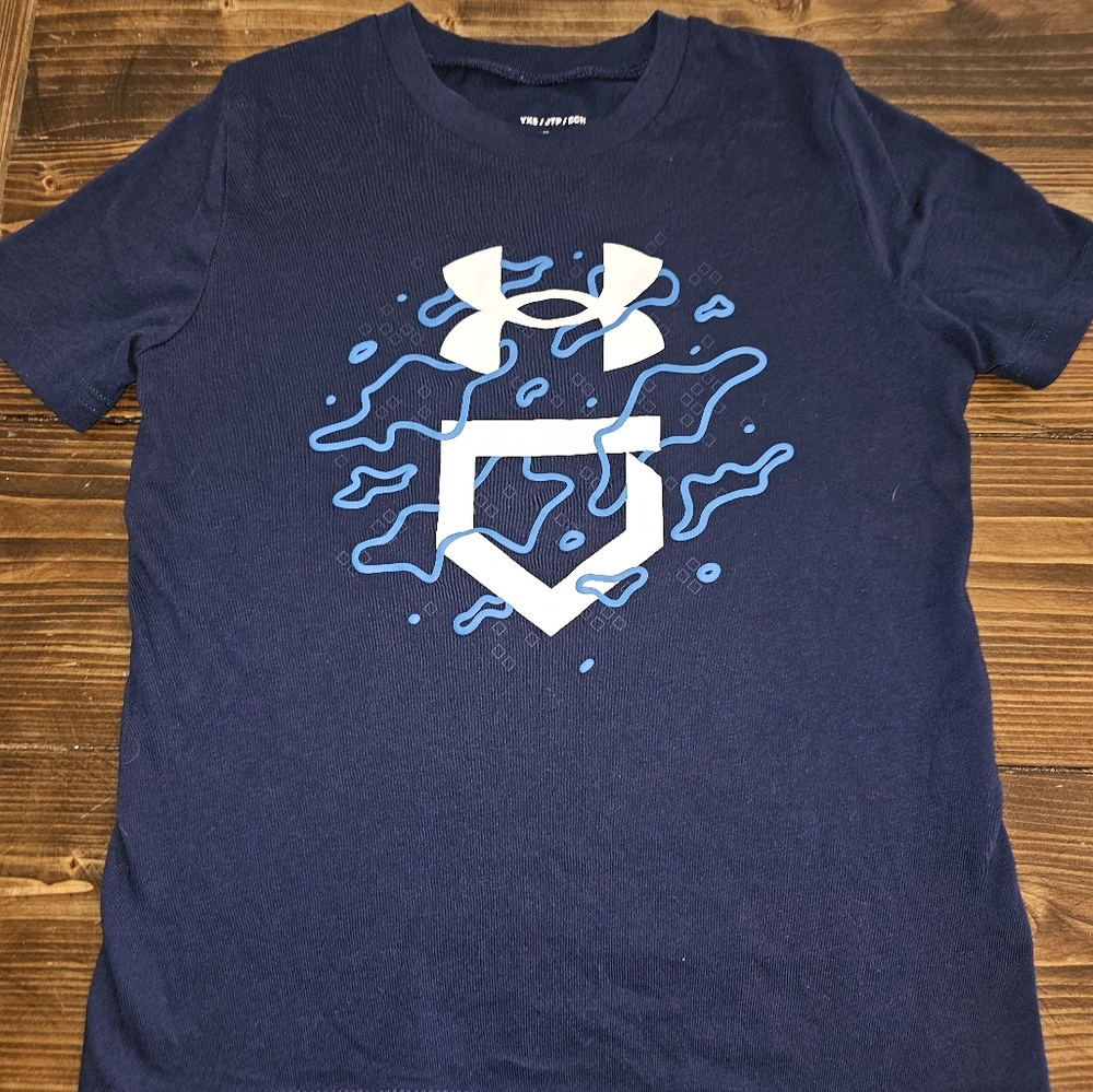Under Armour, Boys Baseball Themed Short Sleeve Shirt, Size XS